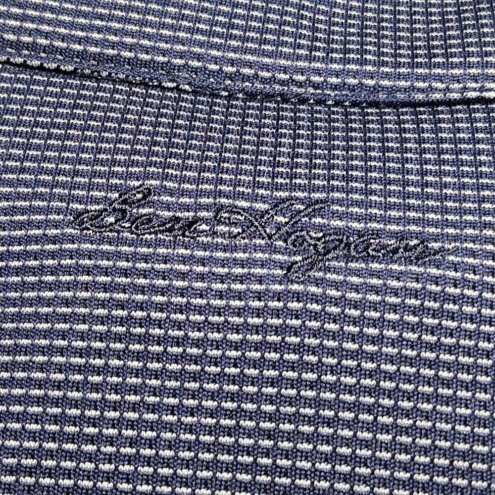Ben Hogan Performance Mens XL Quarter Zip Pullover Navy Blue White Micro Stripe - Picture 3 of 15